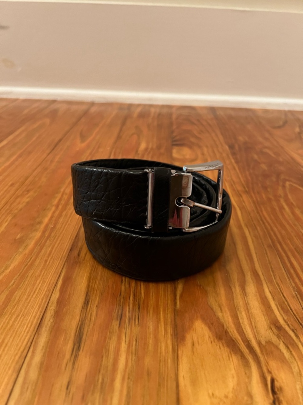 Men’s Vintage Rare Elephant Leather Exotic Black Belt With Pocket Size 40